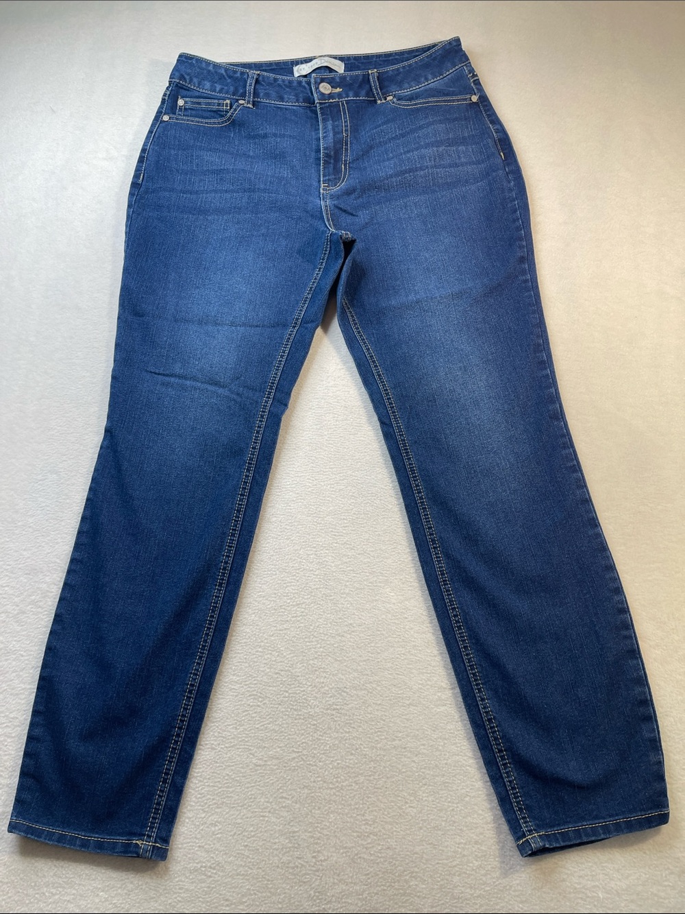 DENIM EST 1946 Classic Women's Dark Blue Straight-Leg Jeans SIZE 12